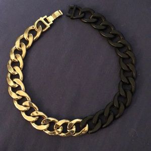 Black and Gold Chain Link Necklace by Joe Fresh